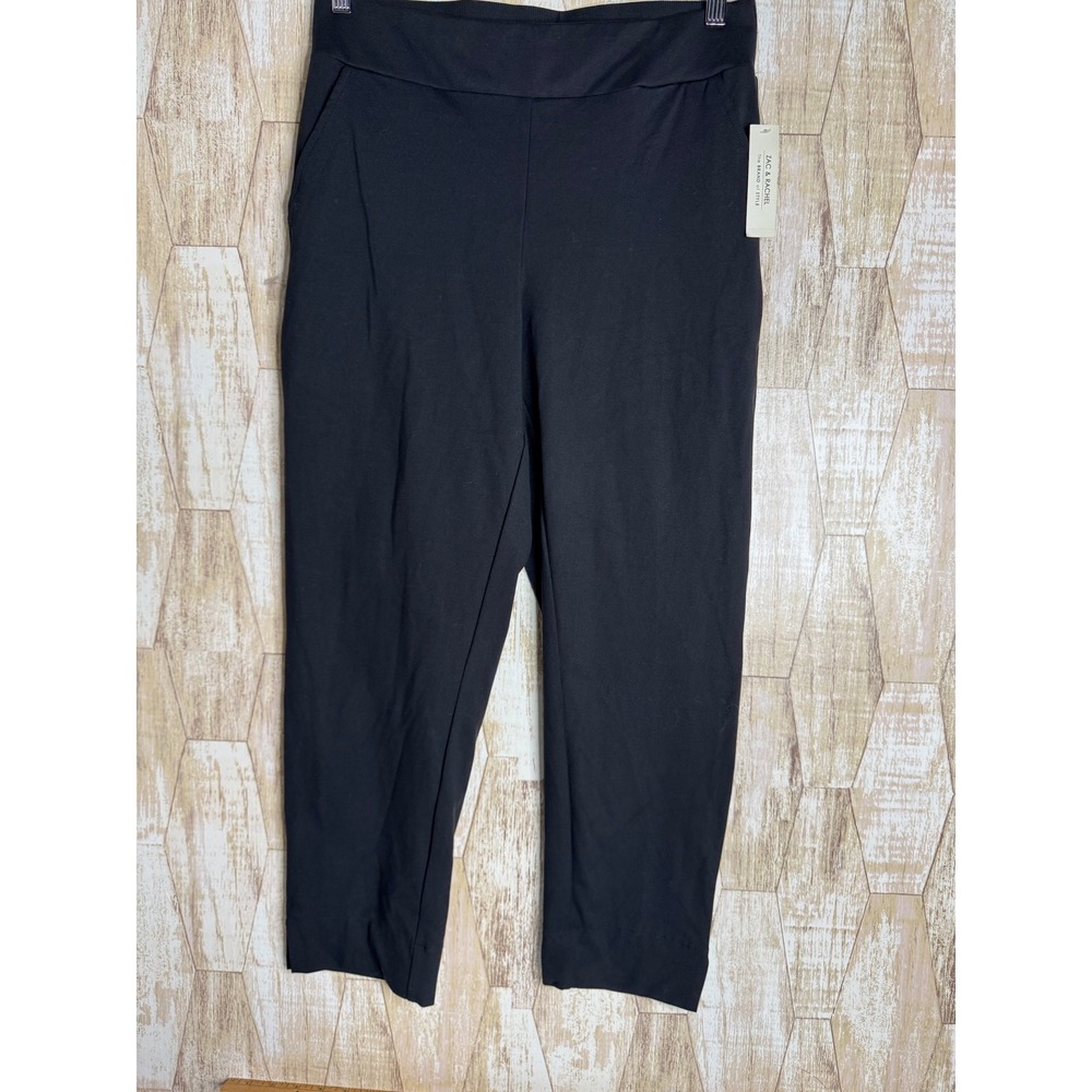 Zac & Rachel Black Ankle Pants Womens Medium Pull‎ On Stretch Trousers